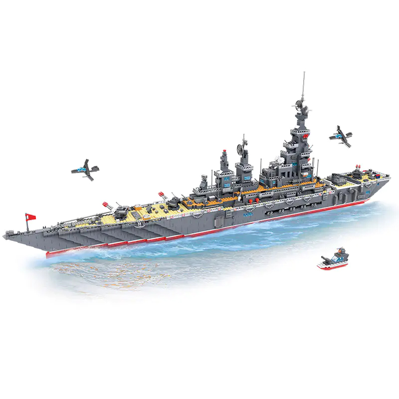 QUANGUAN 100041 Military Warship Battlefield Heavy Battleship Building Blocks 3151±pcs Bricks from China.