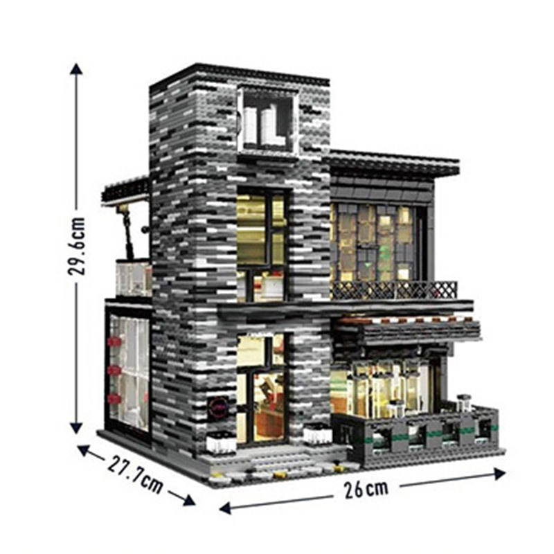 {With Light} Mould King 16042 Pub & restaurant Modular 'ISLET' Modular Buildings Blocks 3992±pcs Bricks From China
