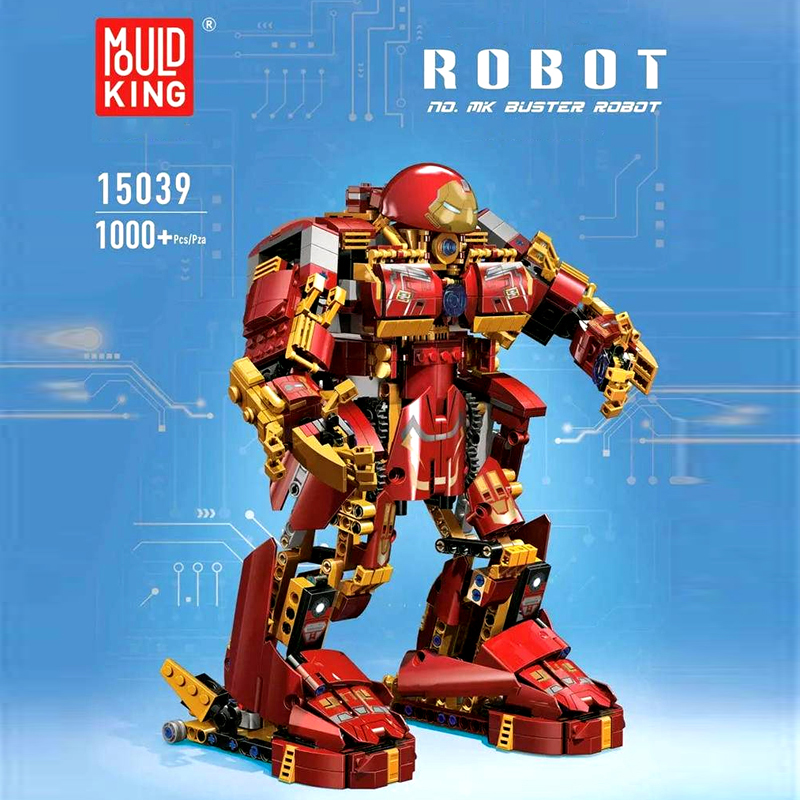 {With Motor}Mould king 15039 Super heroes MK Buster Robot Building Blocks 1000±pcs Bricks from China.