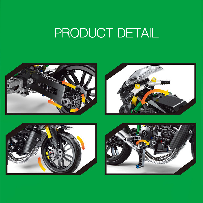 Mould King 23002 Technic KAWASAKI H2R Motorcycle Buidling Blocks 563±pcs Bricks from China.