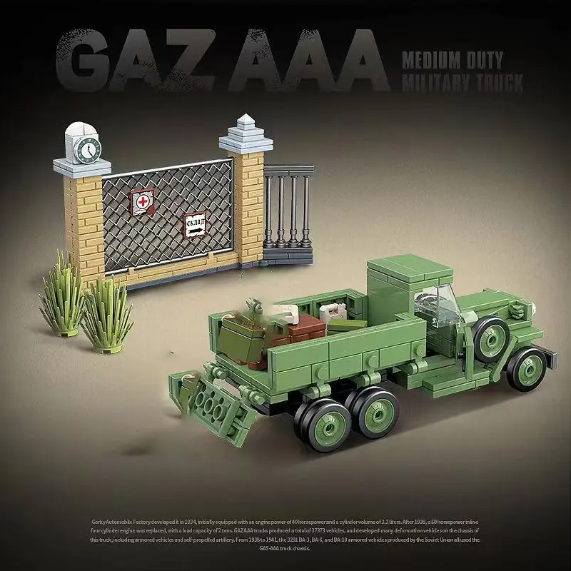 QUANGUAN 100113 Military GAZ AAA Medium Duty Military Truck Building Blocks 398±pcs Bricks from China.