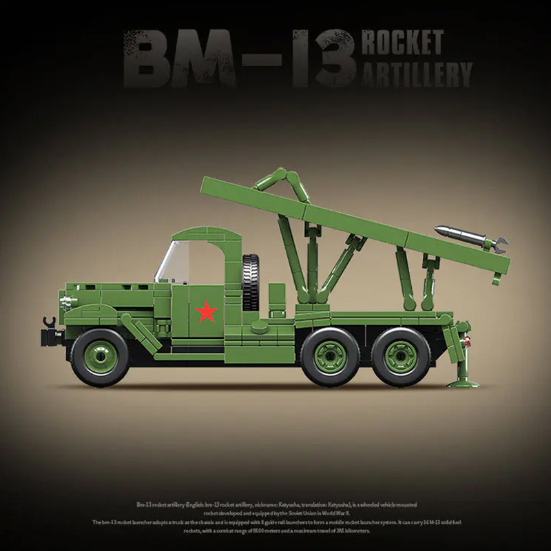 QUANGUAN 100240 Military BM-13 Rocket Artillery Building Blocks 731±pcs Bricks from China.