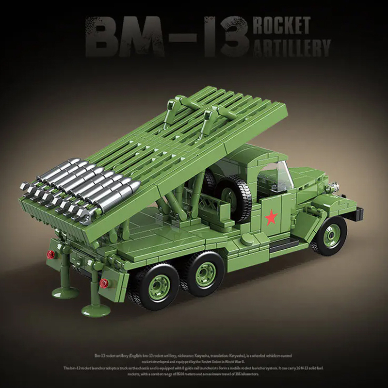 QUANGUAN 100240 Military BM-13 Rocket Artillery Building Blocks 731±pcs Bricks from China.