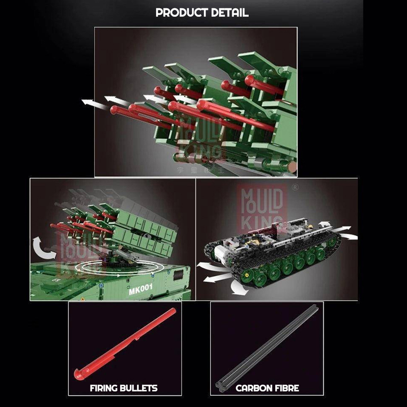 {With Motor}Mould king 20001 Military HJ-10 Anti-tank Missile Building Blocks 1600±pcs Bricks from China.