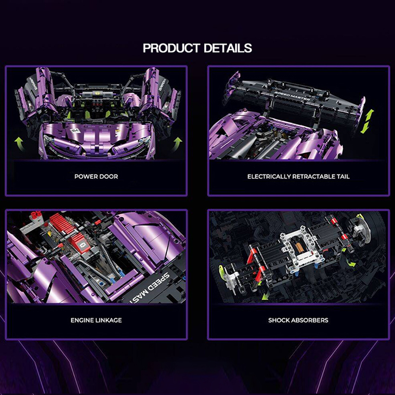 GULY 10617 Technic Purple plating MKLUN-P1 GTR Sports Car Building Blocks 3568±pcs Bricks from China.