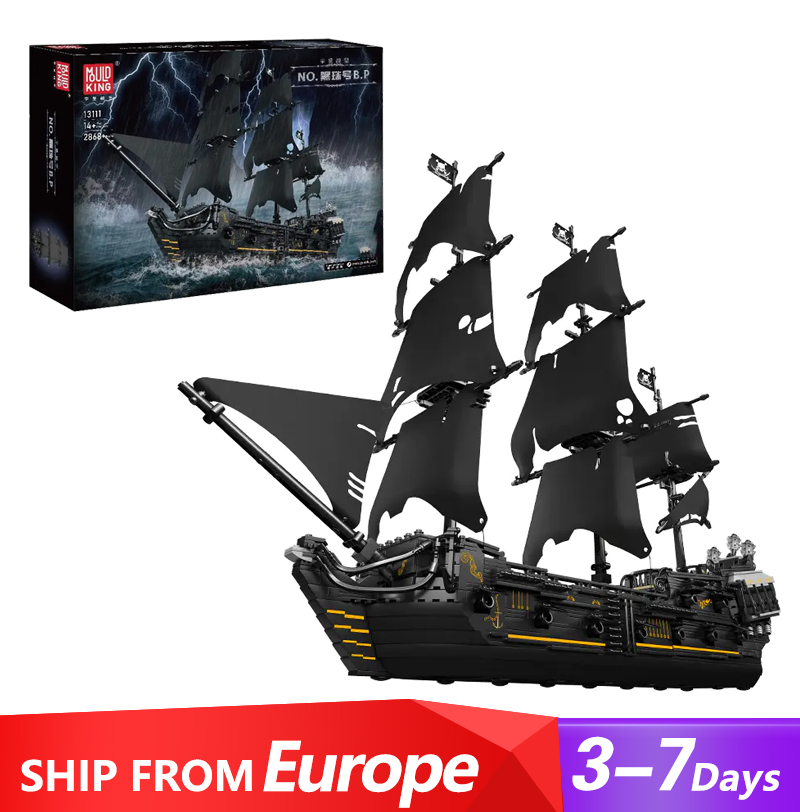 {With Original Box} Mould King 13111 Movie & Game Pirates of the Caribbean The Black Pearl Ship Building Blocks 2868±pcs Bricks Toys From Europe 3-7 Days Delivery.