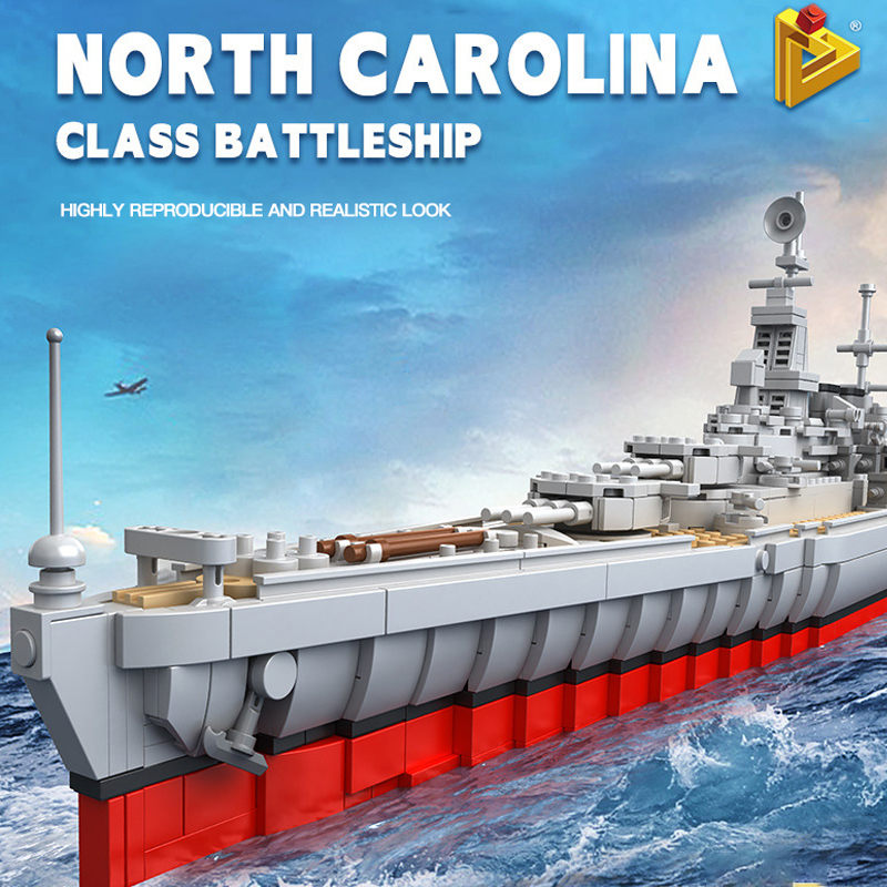 Panlos 637005 Military North Carolina Class Battleship Building Blocks 1638±pcs Bricks from China.