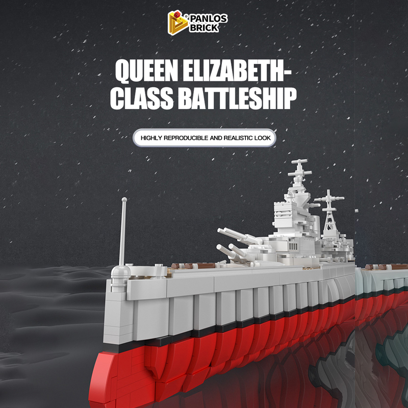 Panlos 637008 Military Qieen Elizabeth-Class Battleship Building Blocks 1556±pcs Bricks from China.