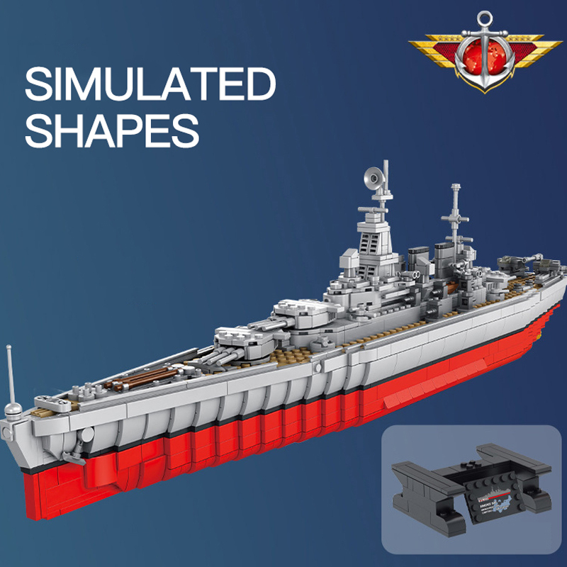 Panlos 637005 Military North Carolina Class Battleship Building Blocks 1638±pcs Bricks from China.