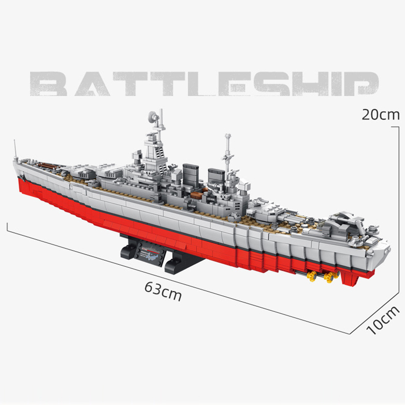 Panlos 637005 Military North Carolina Class Battleship Building Blocks 1638±pcs Bricks from China.