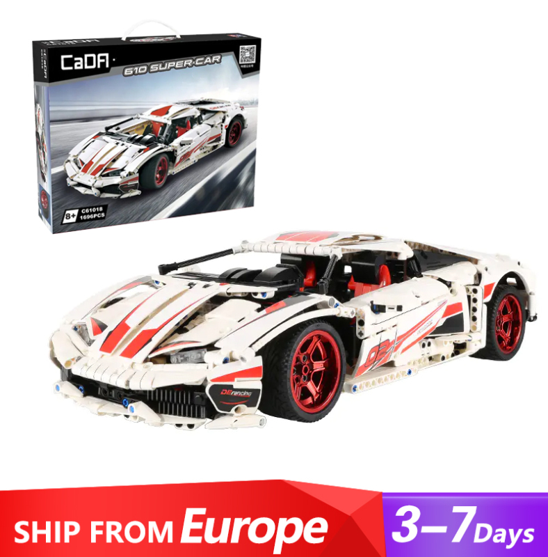 {With Original Box} [With Motor] CaDA C61018 Technic Lambor ghinied  Huracan LP 610 Super-Car Building Blocks 1696±pcs Bricks Toy From Europe 3-7 Days Delivery.