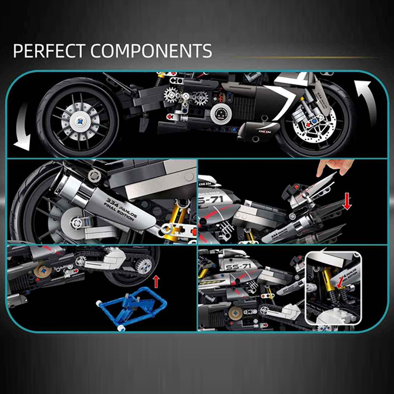 Panlos 672007 Technic 1:6 Suzuki B-King motorcycle Building Blocks 1056±pcs Bricks From China .