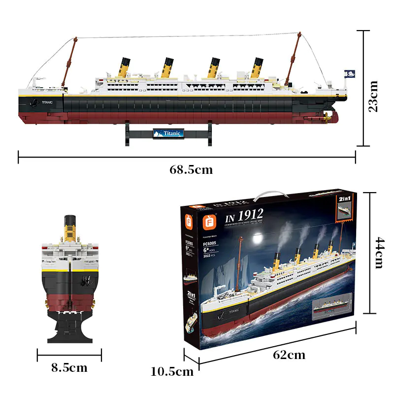 Forange FC6005 Creator Expert Commemorating the sunken mega liner Building Blocks 2022±pcs Bricks from China.