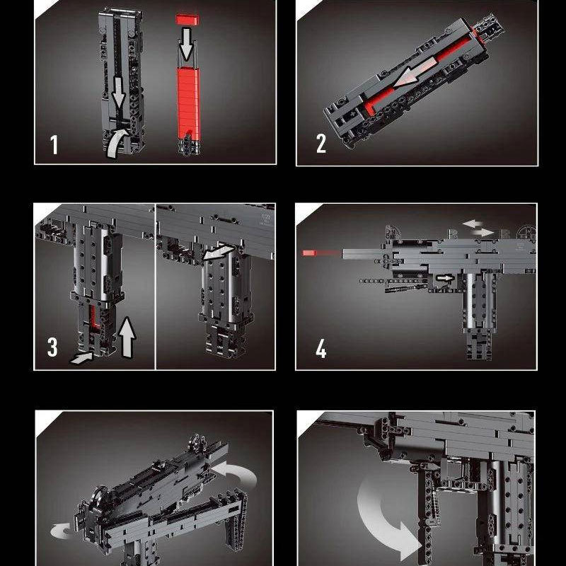 Mould King 14006 Military Series Gun Mini Uzi Building Blocks 796pcs Bricks Toys Model Kit Ship From China