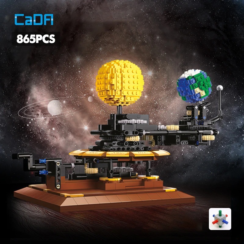 {With Original Box} CaDa C71004 MOC Idea Earth, Moon And Sun Orrery Budilding Blocks 865pcs Bricks Toys Ship From Europe 3-7 Days Delivery