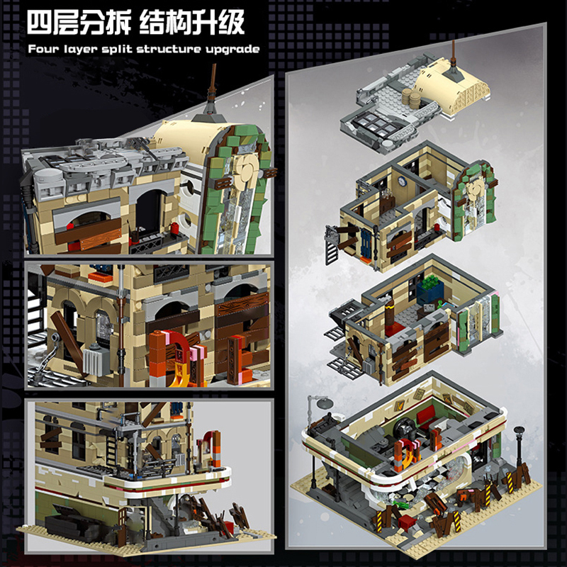 JIESTAR 89101 Downtown Diner - Apocalypse Version Creator Expert Series Building Blocks 2438±pcs Bricks Toys Model From China