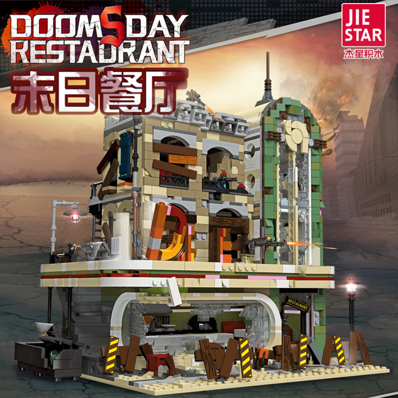 JIESTAR 89101 Downtown Diner - Apocalypse Version Creator Expert Series Building Blocks 2438±pcs Bricks Toys Model From China