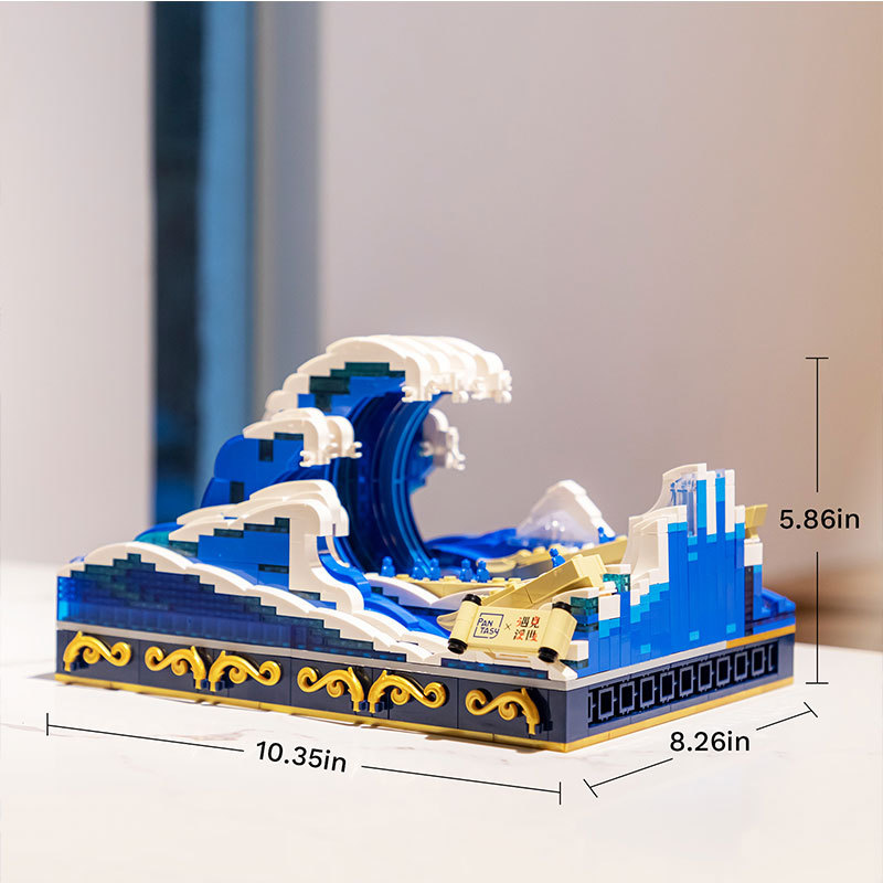 Pantasy 85002 UKIYO-E Series Kanagawa Surfing Building Blocks 1513pcs Bricks Toys Model Ship From China