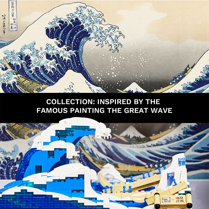 Pantasy 85002 UKIYO-E Series Kanagawa Surfing Building Blocks 1513pcs Bricks Toys Model Ship From China