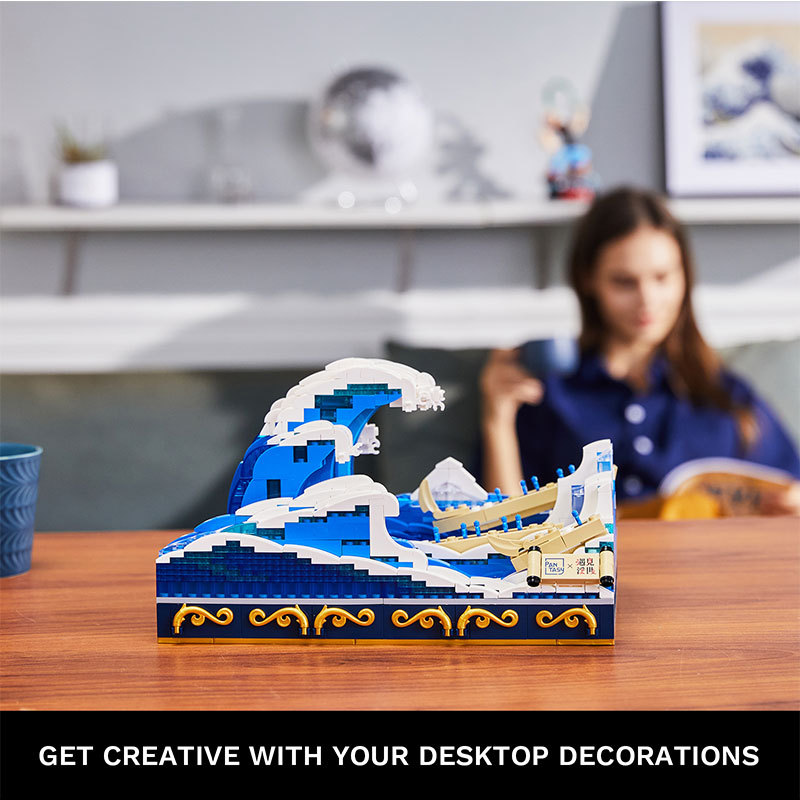 Pantasy 85002 UKIYO-E Series Kanagawa Surfing Building Blocks 1513pcs Bricks Toys Model Ship From China