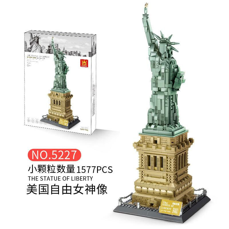Wange 5227 Architecture Creator Expert Series Statue of Liberty Building Blocks 1577pcs Bricks Toys Model Ship From China