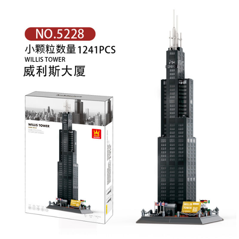 Wange 5228 Creator Expert Series Willis Tower Building Blocks 1241pcs Bricks Toys Model Ship From China