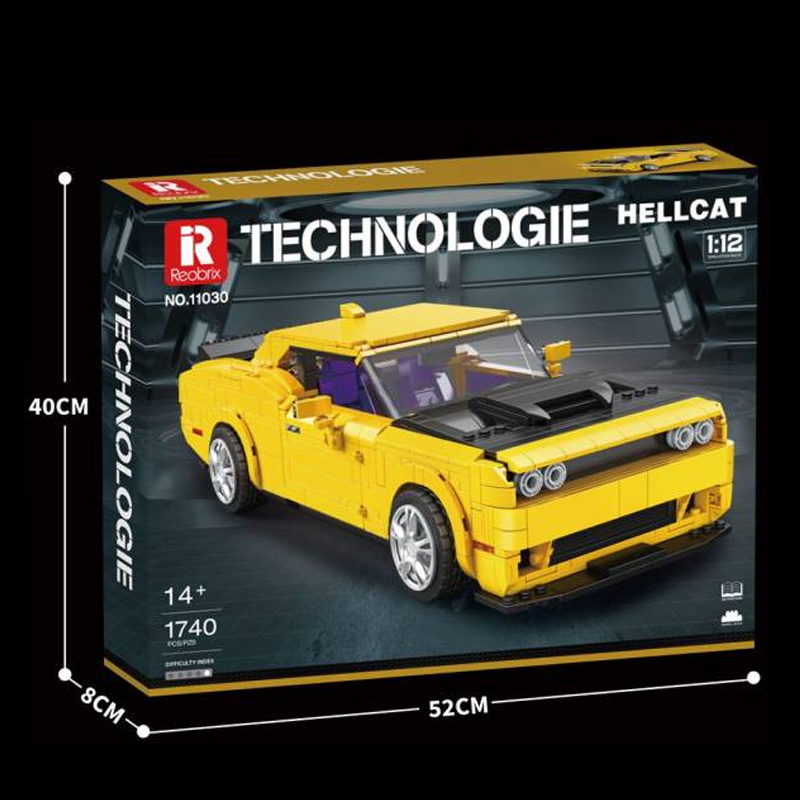 Reobrix 11030 Creator Creator Expert Dodge Hellcat Building Blocks 1740 pcs Bricks Toys Model Ship Form China