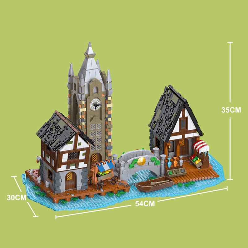 JIESTAR 89150 Historical Medieval Castle Medieval Market Buliding Blocks 3335pcs Bricks Toys Model Ship From China