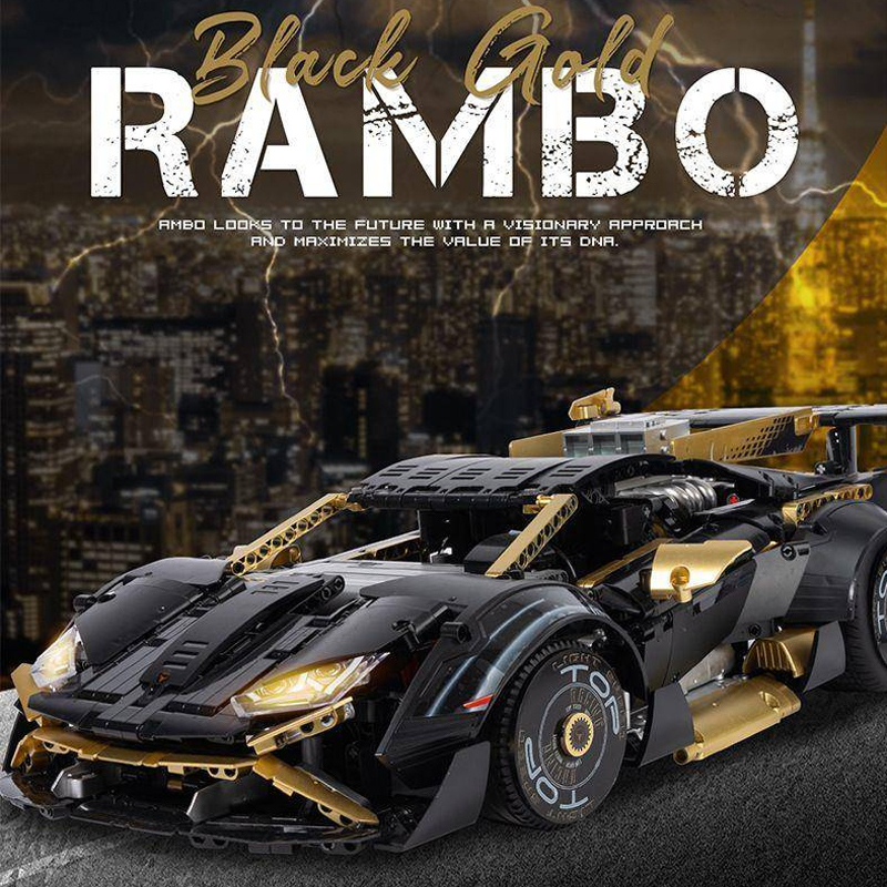 KBOX 10600 Technical Technic STO Black Gold Rambo：Lamborghini Huracán STO  Building Blocks 2519pcs Bricks Toys from China