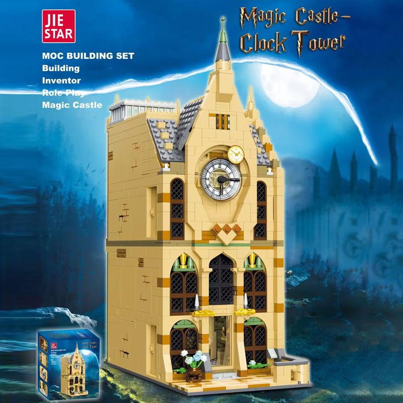 JIESTAR JJ9005 Magic Castle-Clock Tower Buliding Blocks 1072pcs Bricks Toys Model Ship From China