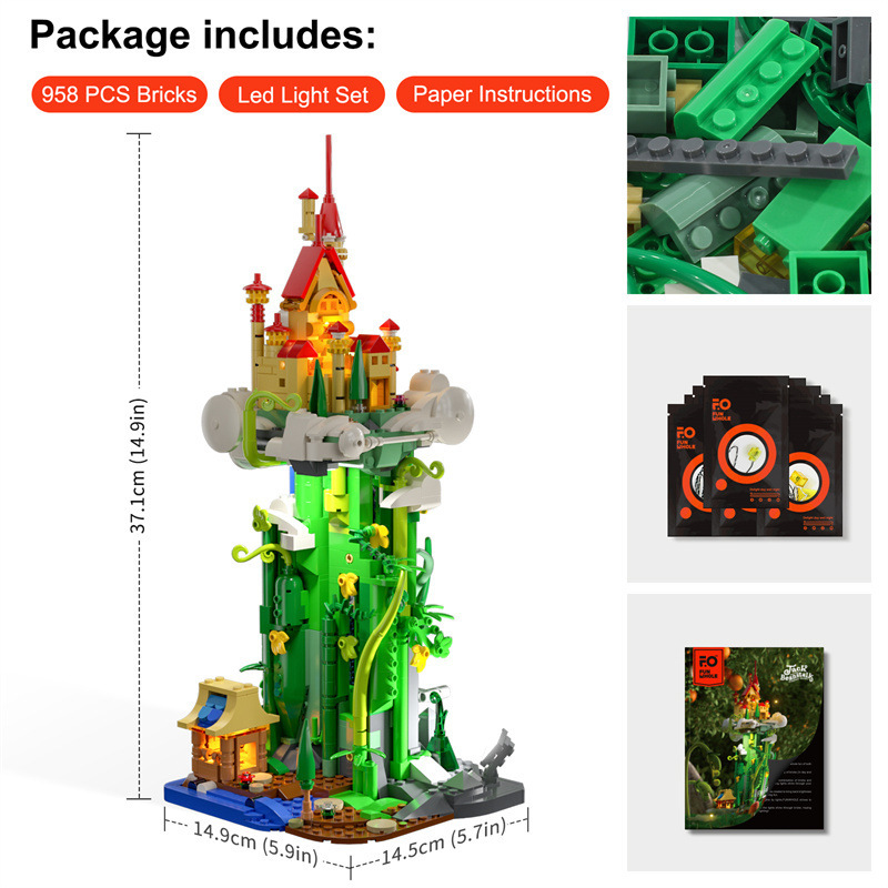 FunWhole FH9002 Fantasy Series Jack And The Beanstalk Building Blocks 1236pcs Bricks Toys Bricks Model From China