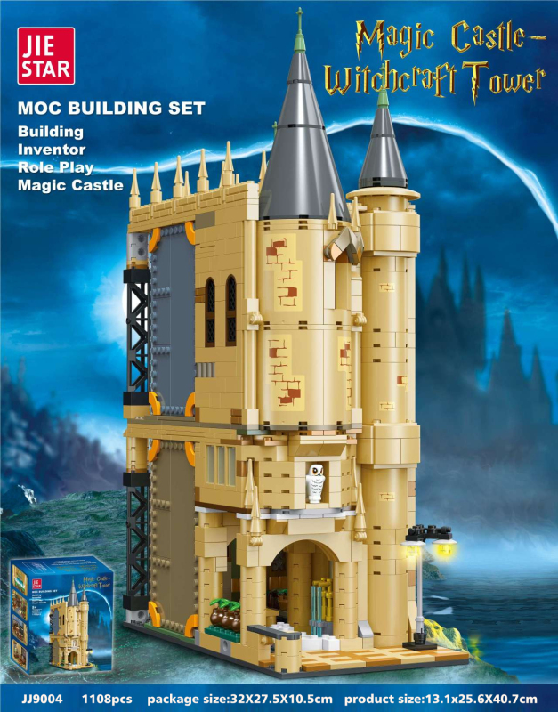 JIESTAR JJ9004 Magic Castle-Withcraft Tower Buliding Blocks 1108pcs Bricks Toys Model Ship From China