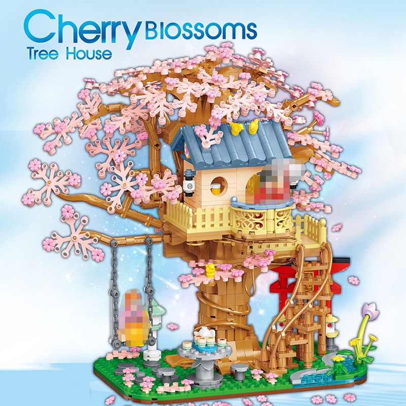 WL-CREATIVE 2136 Cherry Blossoms Tree House Girl