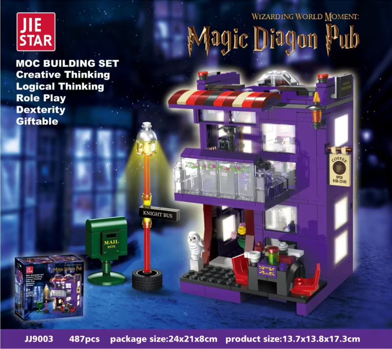 JIESTAR JJ9003 Magic Diagon Pub  Buliding Blocks 487pcs Bricks Toys Model Ship From China