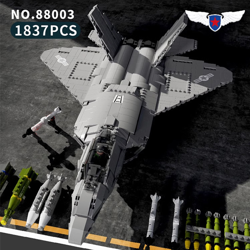 Juhang 88003 Mililtary F-22 Raptor Buliding Blocks 1837pcs Bricks Toys Model Ship From China