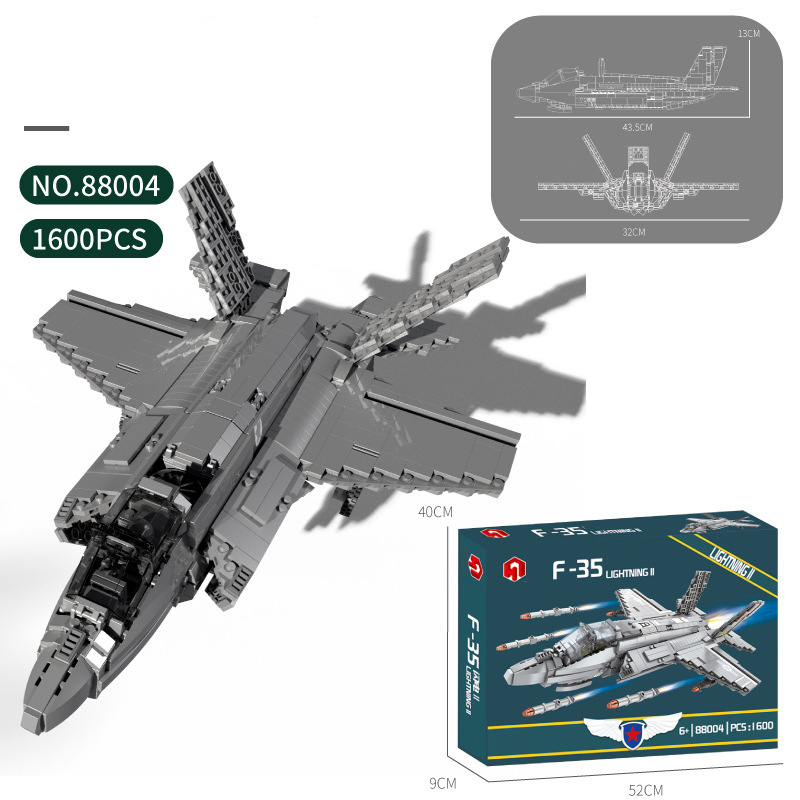 JUHANG 88003 Mililtary F-35  Lightning Buliding Blocks 1600pcs Bricks Toys Model Ship From China