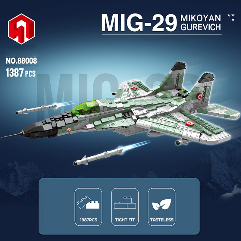 JUHANG 88008 Mililtary MIG-29 Mikoyan Gurevich Buliding Blocks 1387pcs Bricks Toys Model Ship From China