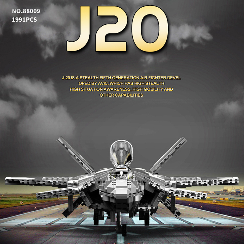 JUHANG 88009 Chengdu J-20 Hornet Buliding Blocks 1991pcs Bricks Toys Model Ship From China