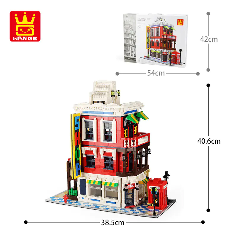 WANGE 6311 Corner Store Buliding Blocks 2332pcs Bricks Toys Model Form China