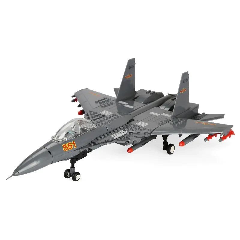WANGE 4001  Military The Shenyang J15 Flying Shark Carrier-based Fighter Buliding Blocks 281pcs Bricks Toys Model Form China