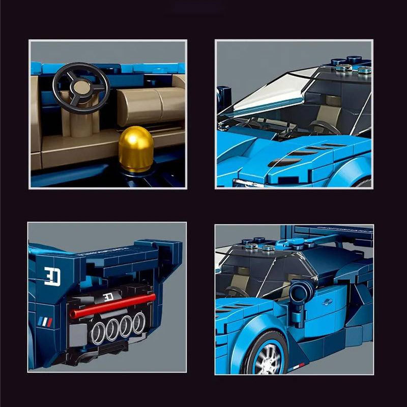 【With Display Box】Moulkd King 27001 Model Car Super Racer Series Speed Champions Bugatti Vision GT Building Blocks 336±pcs Bricks Toys Model China