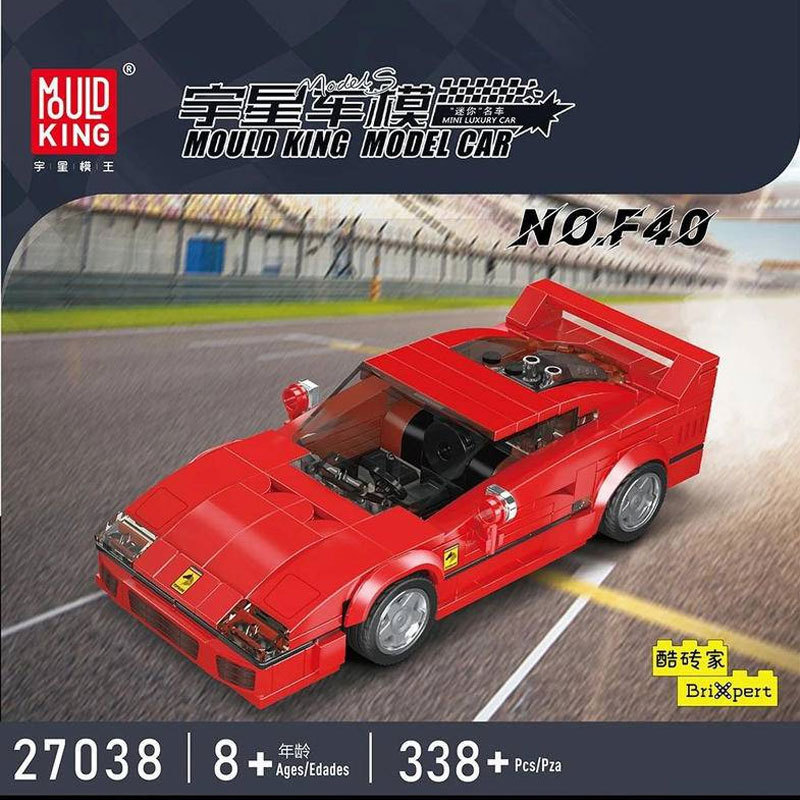 【With Display Box】Mould King 27038 Model Car Super Racer Speed Champions Ferrari F40 Building Blocks 338pcs Bricks Toys Model From China