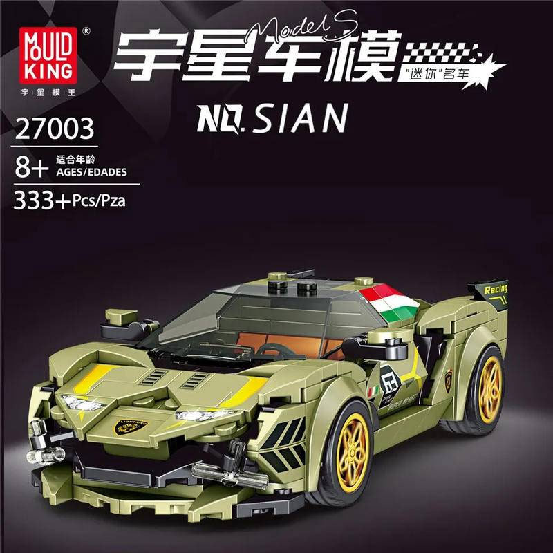 【With Display Box】Mould King 27003 Model Car Super Racers Speed Champions Linbaoginni Sian Building Blocks 333pcs Bricks Toys Model From China