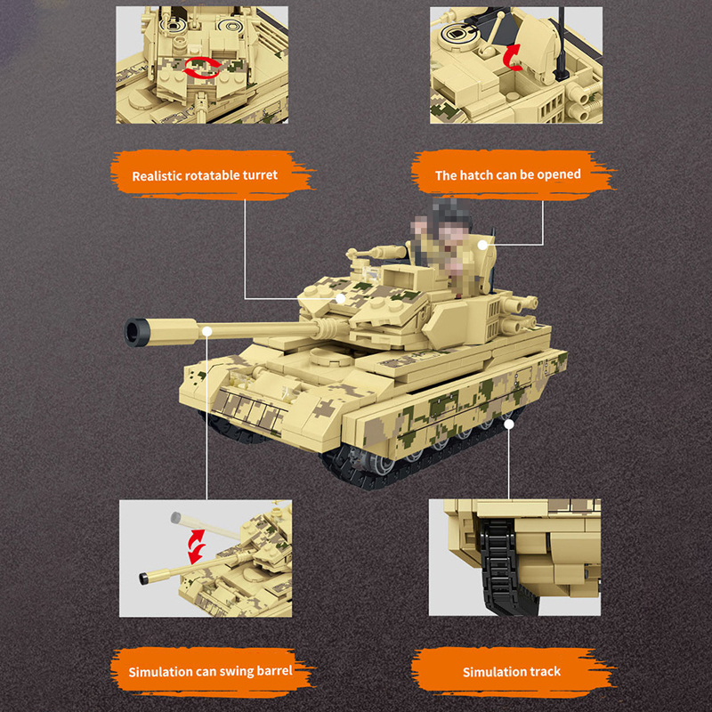 Forange FC4007 Military VT-4 Main Battle Tank Buliding Blocks 372±pcs Bricks Toys Model Form China