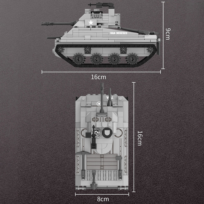 Forange FC4005 Military M4A3 Main Battle Tank Buliding Blocks 350±pcs Bricks Toys Model Form China