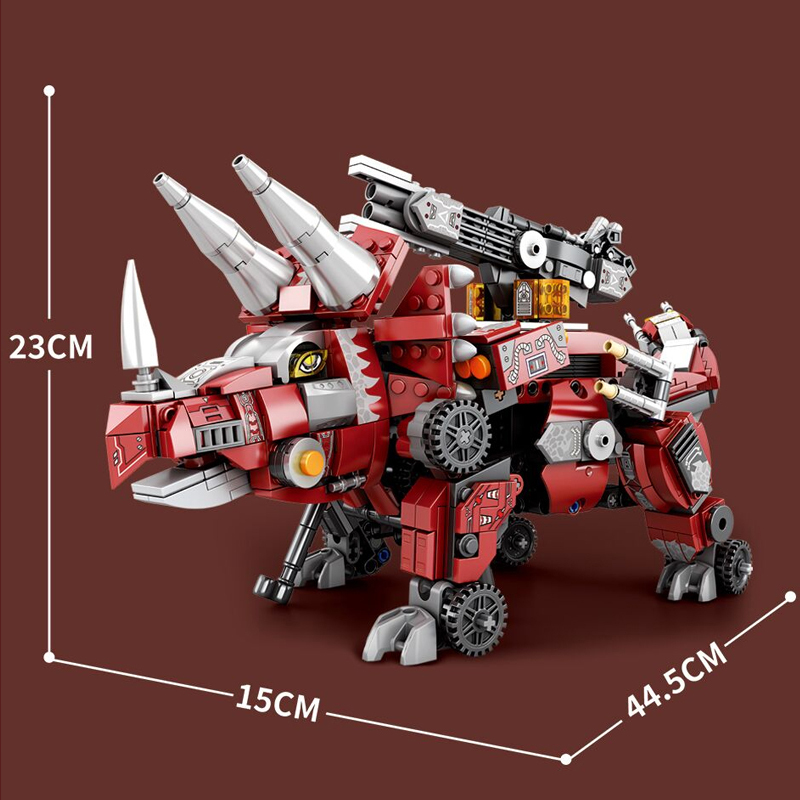 【Pre-Sale】【With Motor】Reobrix 33003 Creator 3in1 Mecha Dino：Mecha Triceratops Building Blocks 930±pcs Bricks Model From China