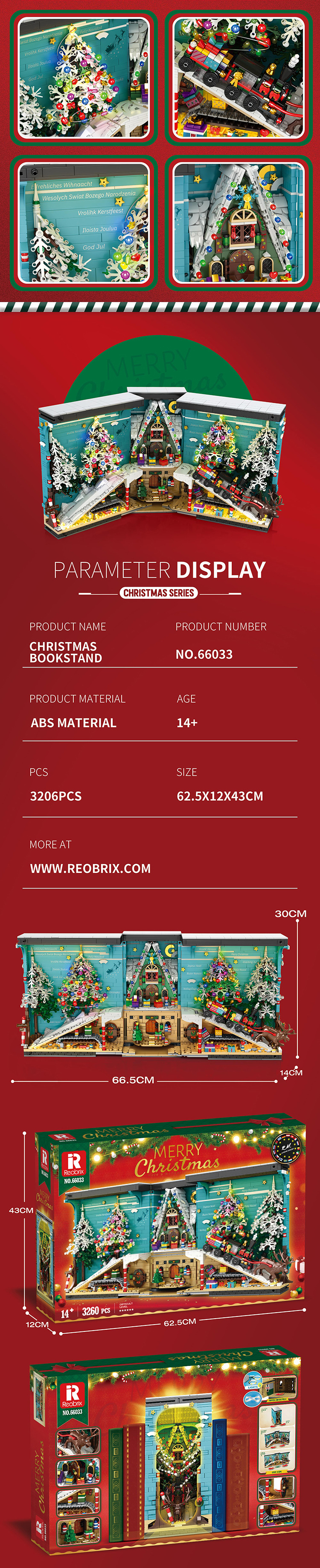 Reobrix 66033 Christmas Bookstand Christmas Seasonal Creator US