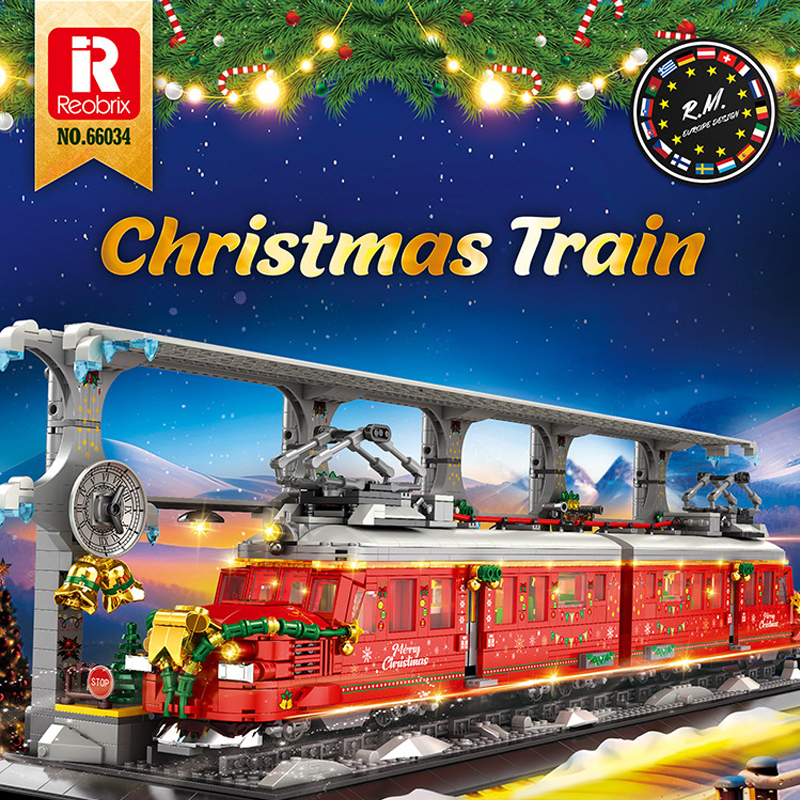 【Pre-Sale】Reobrix 66034 Christmas Train Building Blocks 2822±pcs Bricks Model From China