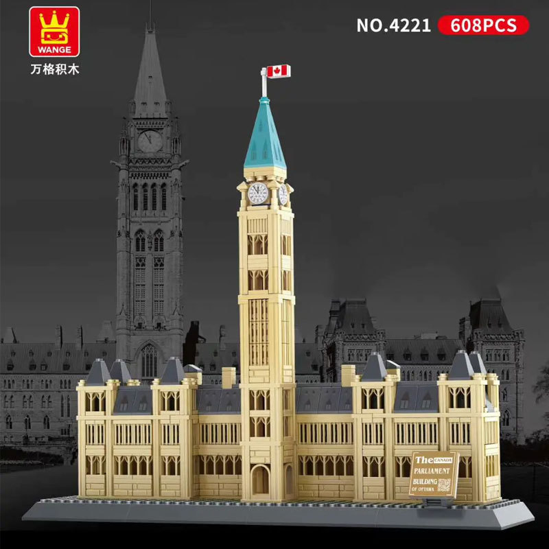 WANGE 4221 Creator Expert Architecture Parliament Buildings-Ottawa Canada Modular Building Blocks 608±pcs Bricks Toys From China