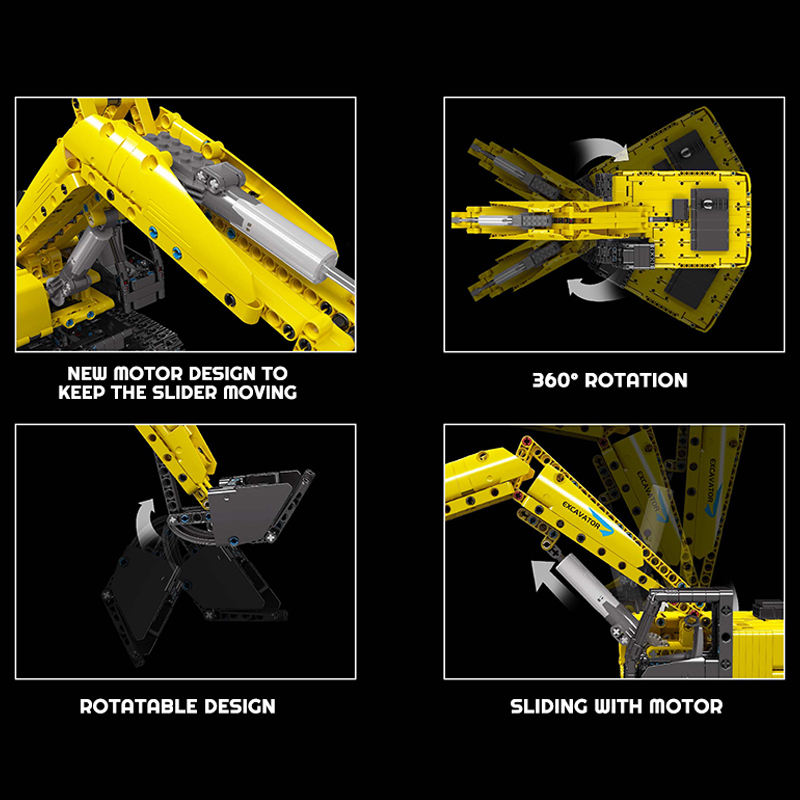 【With Motor】Mouldking 15061  Technic Mechanical Digger Building Blocks （±）pcs+Bricks Model From China